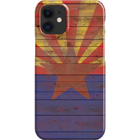 Arizona Flag Dark Wood iPhone 12 Mini Lite Case