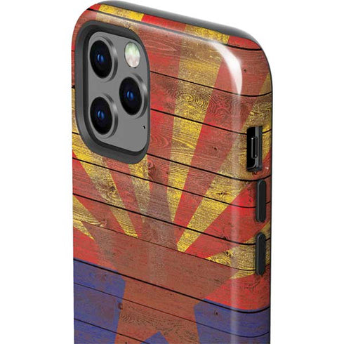 Arizona Flag Dark Wood iPhone 12 Pro Impact Case