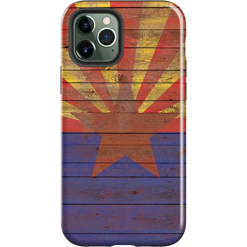 Arizona Flag Dark Wood iPhone 12 Pro Max Impact Case