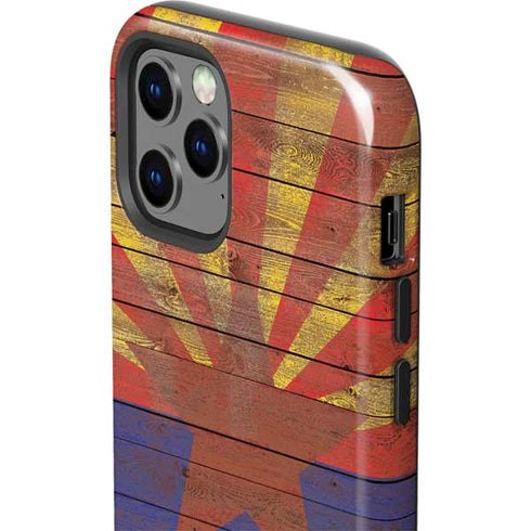 Arizona Flag Dark Wood iPhone 12 Pro Max Impact Case