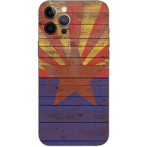 Arizona Flag Dark Wood iPhone 12 Pro Max Skin
