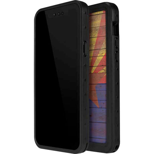 Arizona Flag Dark Wood iPhone 12 Pro Max Waterproof Case
