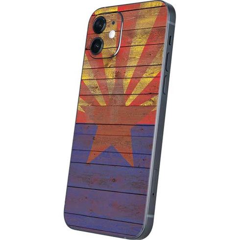 Arizona Flag Dark Wood iPhone 12 Skin
