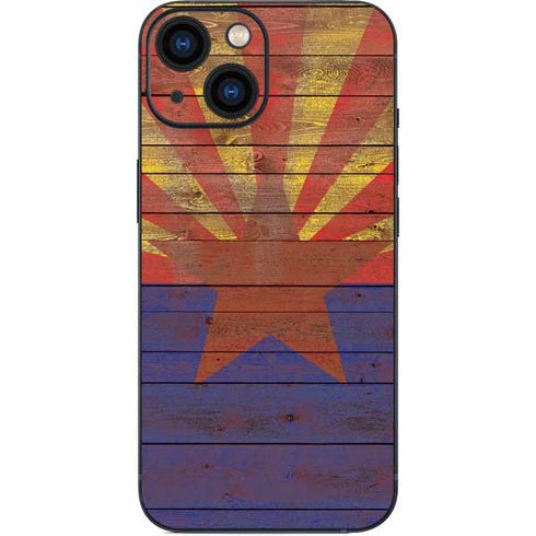 Arizona Flag Dark Wood iPhone 13 Mini Skin