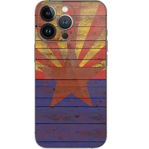 Arizona Flag Dark Wood iPhone 13 Pro Skin
