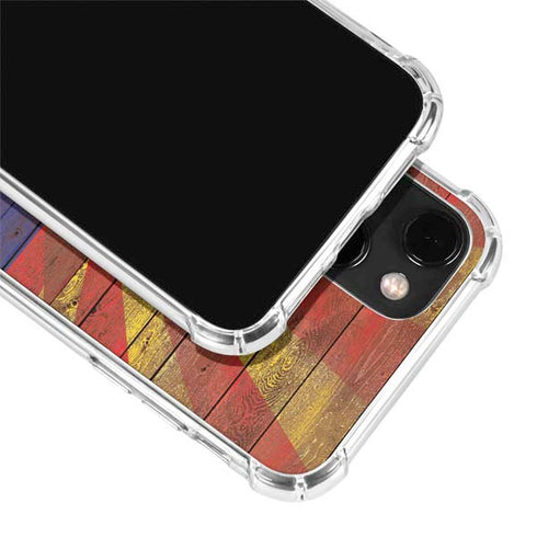 Arizona Flag Dark Wood iPhone 14 Plus Clear Case