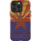 Arizona Flag Dark Wood iPhone 14 Pro Impact Case