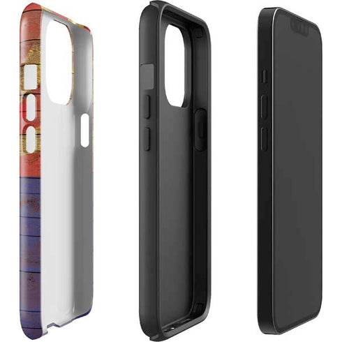 Arizona Flag Dark Wood iPhone 15 Pro Max Impact Case