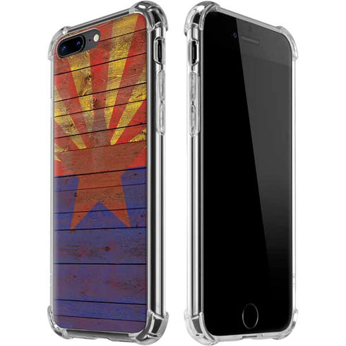Arizona Flag Dark Wood iPhone 7/8 Plus Clear Case