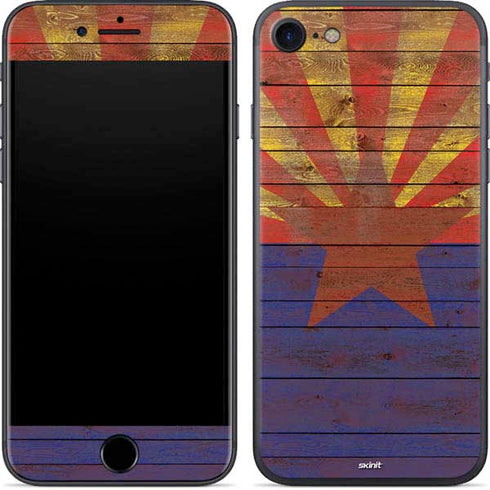 Arizona Flag Dark Wood iPhone 8 Skin