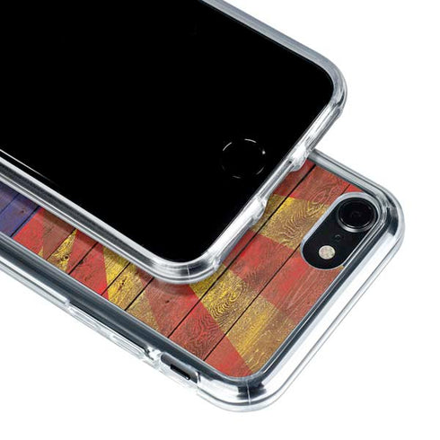 Arizona Flag Dark Wood iPhone SE (2nd & 3rd Gen) Clear Case