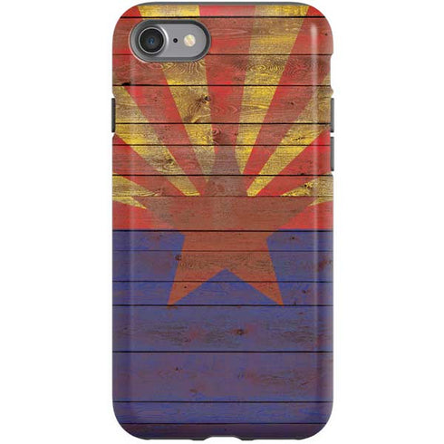 Arizona Flag Dark Wood iPhone SE (2nd & 3rd Gen) Pro Case