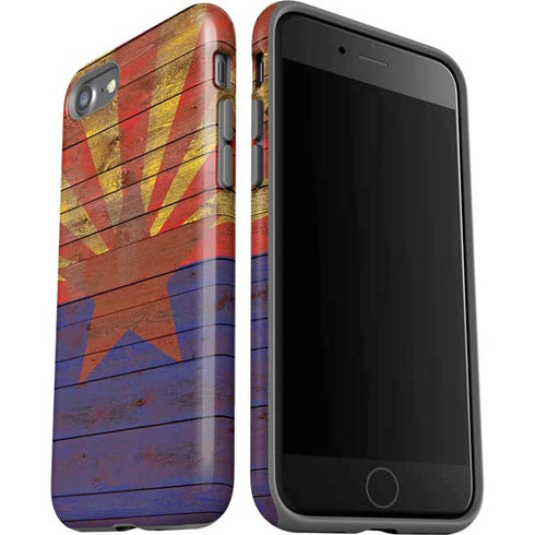 Arizona Flag Dark Wood iPhone SE (2nd & 3rd Gen) Pro Case