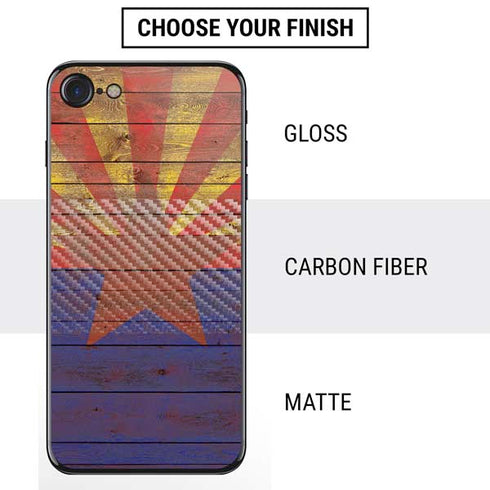 Arizona Flag Dark Wood iPhone SE (2nd & 3rd Gen) Skin