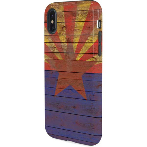 Arizona Flag Dark Wood iPhone X Pro Case