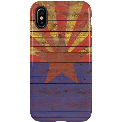 Arizona Flag Dark Wood iPhone XS Pro Case