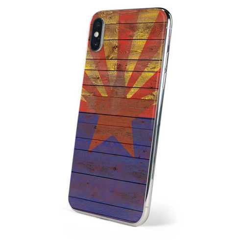 Arizona Flag Dark Wood iPhone XS Skin