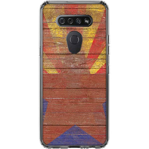Arizona Flag Dark Wood LG K51/Q51 Clear Case