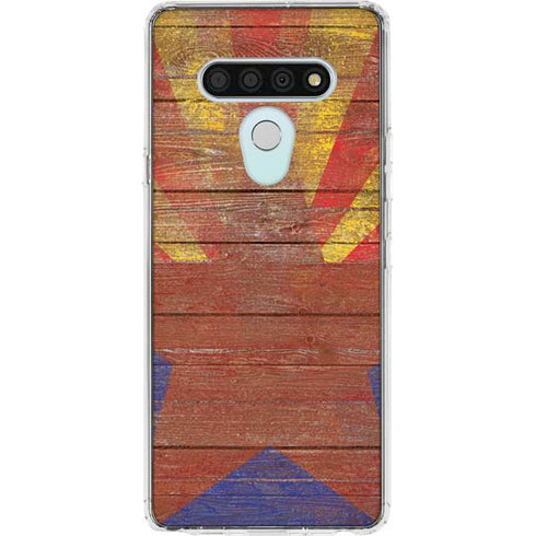 Arizona Flag Dark Wood LG Stylo 6 Clear Case