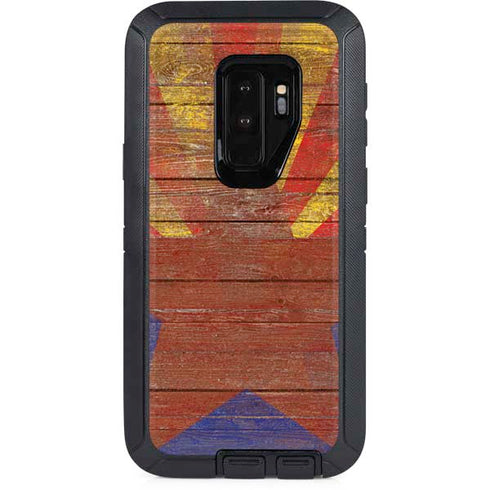 Arizona Flag Dark Wood Otterbox Defender Galaxy Skin