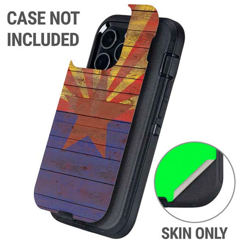 Arizona Flag Dark Wood Otterbox Defender iPhone Skin