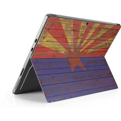 Arizona Flag Dark Wood Surface Pro 8 Skin