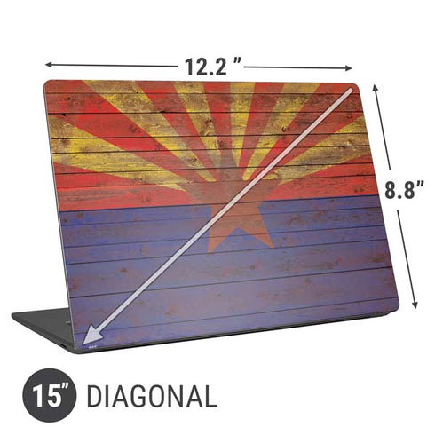 Arizona Flag Dark Wood Universal Laptop 15in (12.2 x 8.8in) Skin