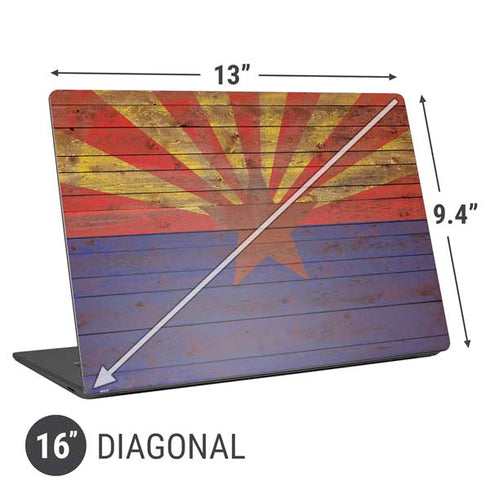 Arizona Flag Dark Wood Universal Laptop 16in (13 x 9.4in) Skin