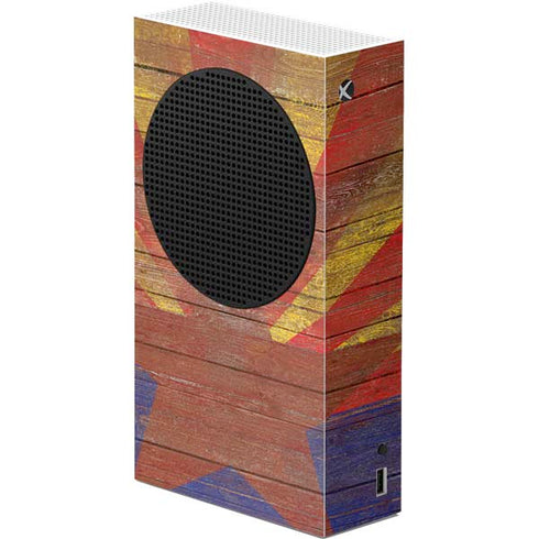 Arizona Flag Dark Wood Xbox Series S Console Skin