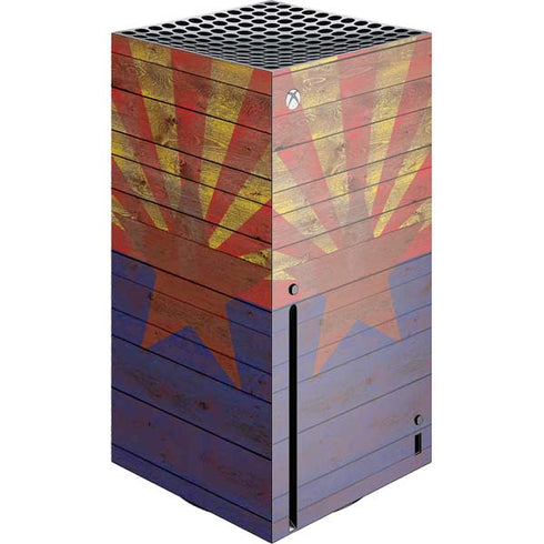 Arizona Flag Dark Wood Xbox Series X Console Skin