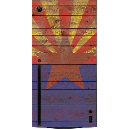 Arizona Flag Dark Wood Xbox Series X Console Skin