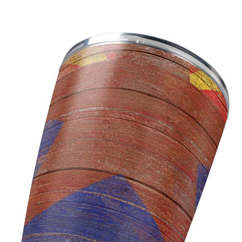 Arizona Flag Dark Wood Yeti 20oz Tumbler Skin