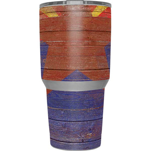 Arizona Flag Dark Wood Yeti 30oz Rambler Tumbler Skin
