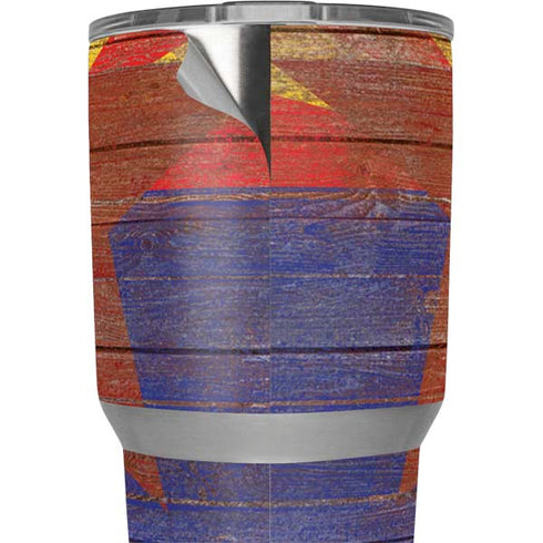 Arizona Flag Dark Wood Yeti 30oz Rambler Tumbler Skin
