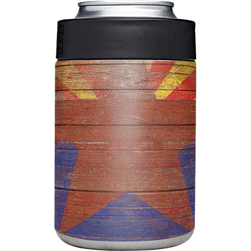 Arizona Flag Dark Wood Yeti Colster Can Insulator Skin