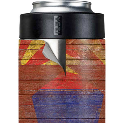 Arizona Flag Dark Wood Yeti Colster Can Insulator Skin