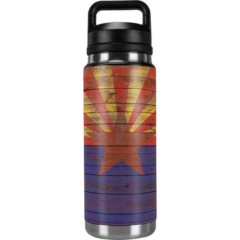 Arizona Flag Dark Wood YETI Rambler 26oz Bottle Skin