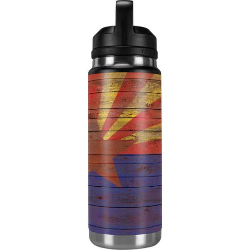 Arizona Flag Dark Wood YETI Rambler 26oz Bottle Skin