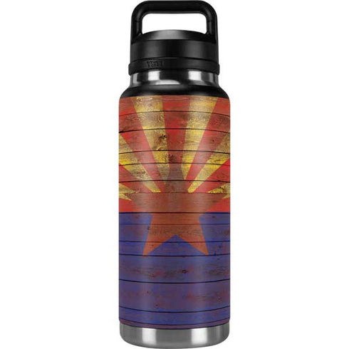 Arizona Flag Dark Wood YETI Rambler 36oz Bottle Skin
