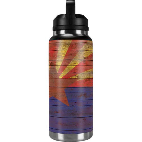 Arizona Flag Dark Wood YETI Rambler 36oz Bottle Skin