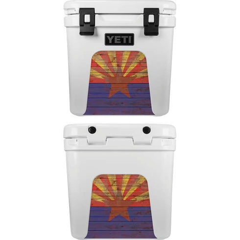 Arizona Flag Dark Wood YETI Roadie 24 Hard Cooler Skin