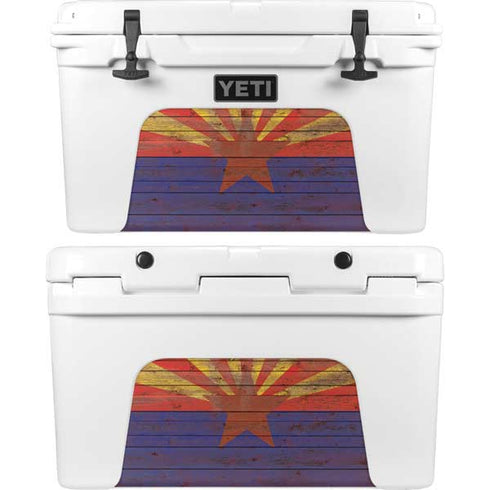 Arizona Flag Dark Wood YETI Tundra 45 Hard Cooler Skin