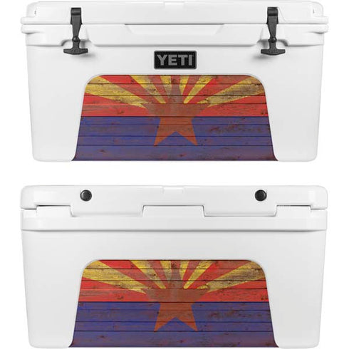 Arizona Flag Dark Wood YETI Tundra 65 Hard Cooler Skin