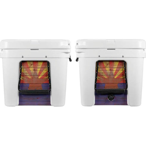 Arizona Flag Dark Wood YETI Tundra 65 Hard Cooler Skin