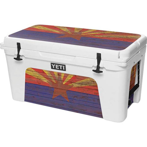 Arizona Flag Dark Wood YETI Tundra 75 Hard Cooler Skin