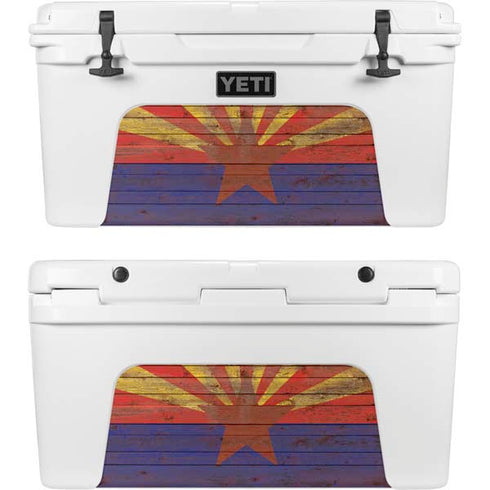 Arizona Flag Dark Wood YETI Tundra 75 Hard Cooler Skin