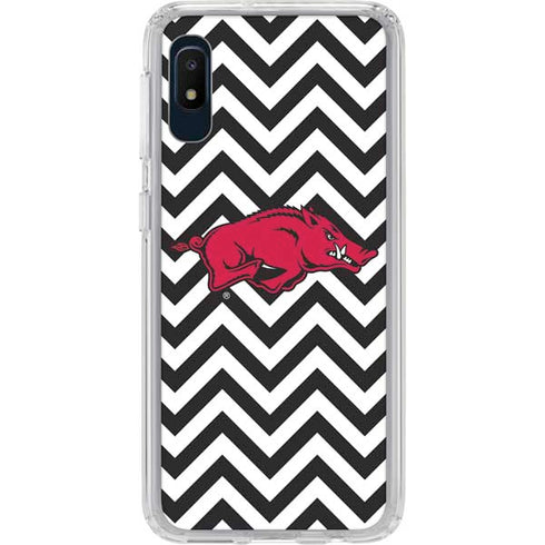 University of Arkansas-Fayetteville Chevron Print Galaxy A10e Clear Case