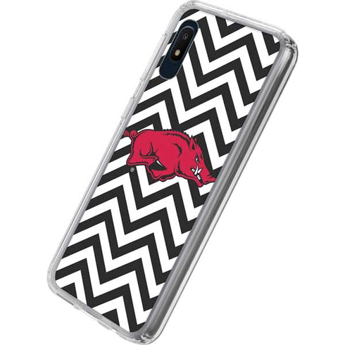 University of Arkansas-Fayetteville Chevron Print Galaxy A10e Clear Case