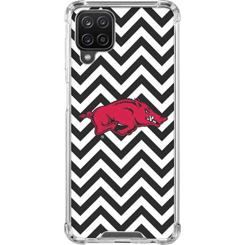 University of Arkansas-Fayetteville Chevron Print Galaxy A12 Clear Case