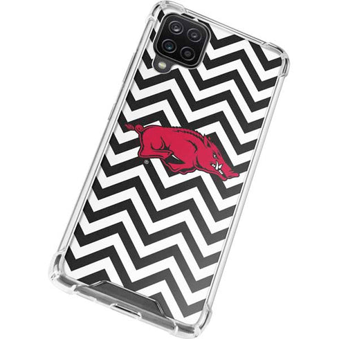 University of Arkansas-Fayetteville Chevron Print Galaxy A12 Clear Case